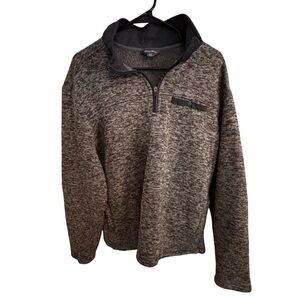 Eddie Bauer Fleece Pullover 1/4 Zip Mens XL Gray Marled Outdoor